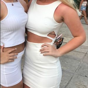 white cut out bodycon dress